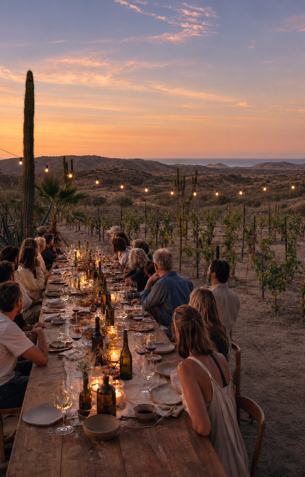 Future vision of a shared table beside the Akar vineyards
