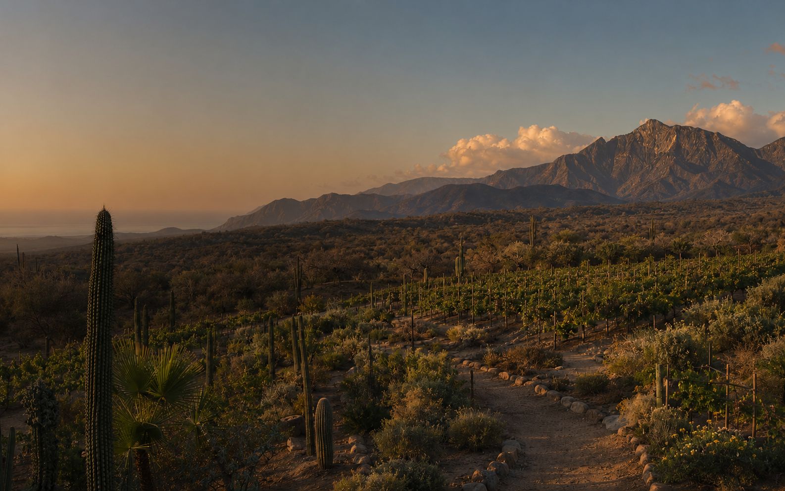 Future vision of the Akar vineyards between the Sierra and the Pacific